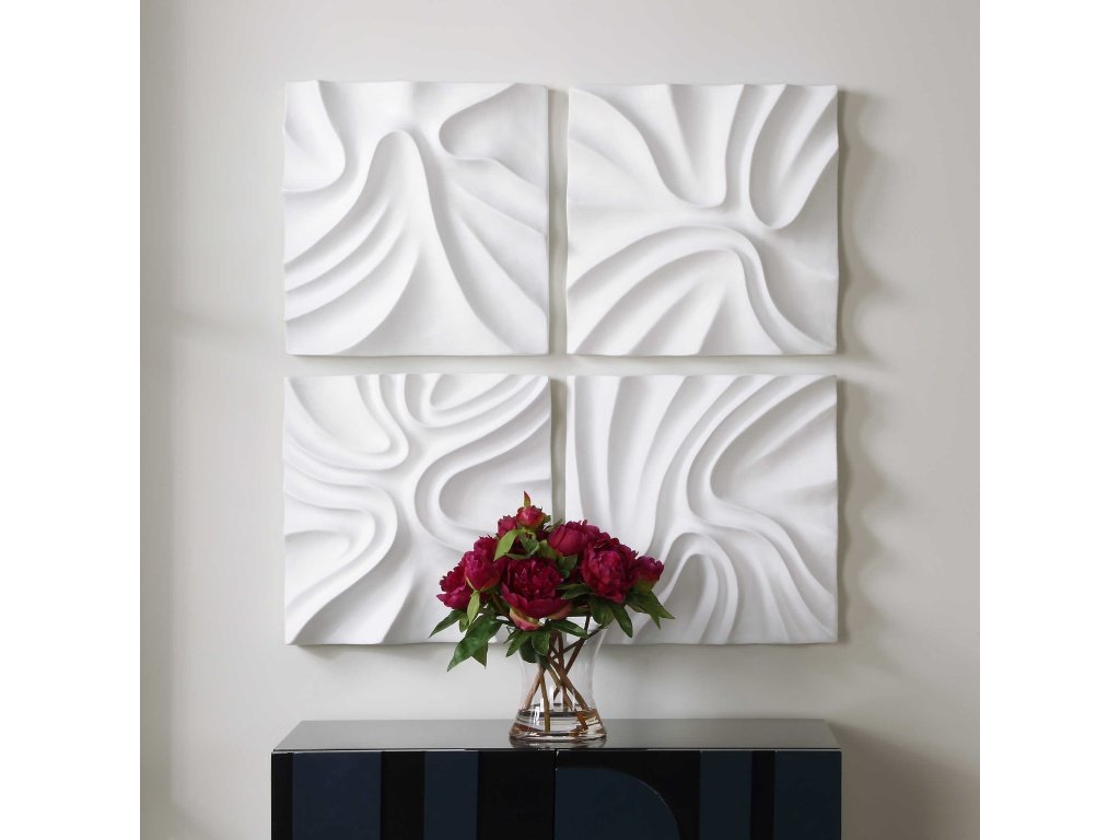 Snowdrift Wall Decor, S/4