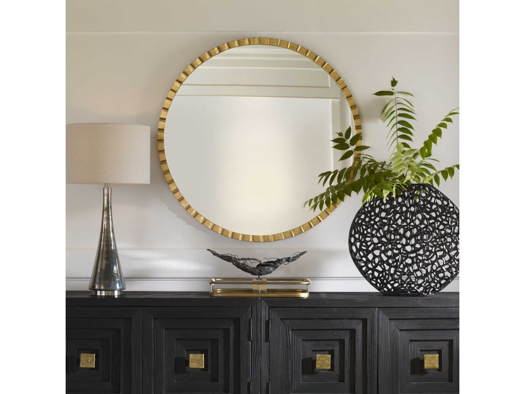 Dandridge Round Mirror, Gold