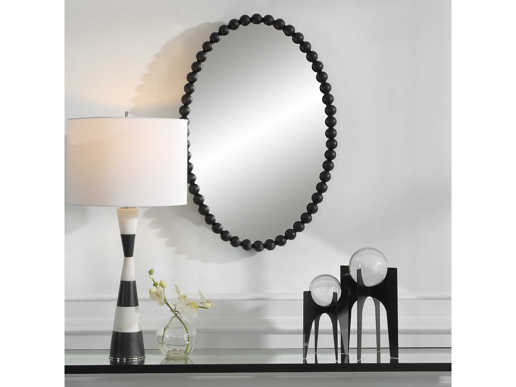 Serna Oval Mirror, Black