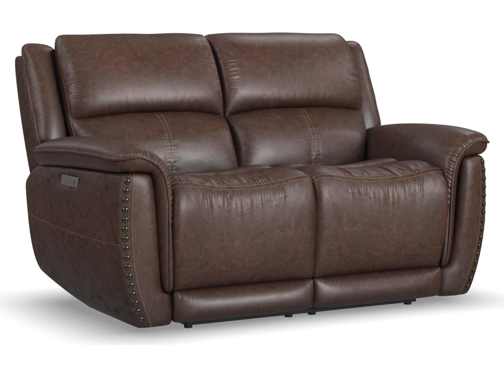 Beau Sable Fabric Power Reclining Loveseat with Power Headrests