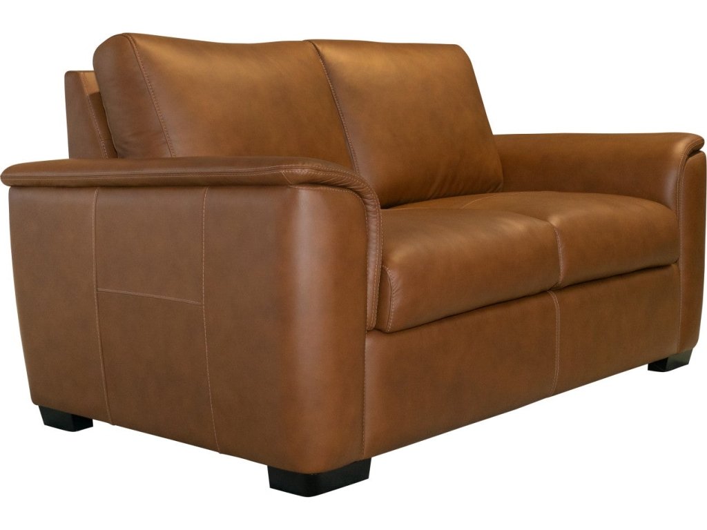 Henry Caramel Leather Loveseat