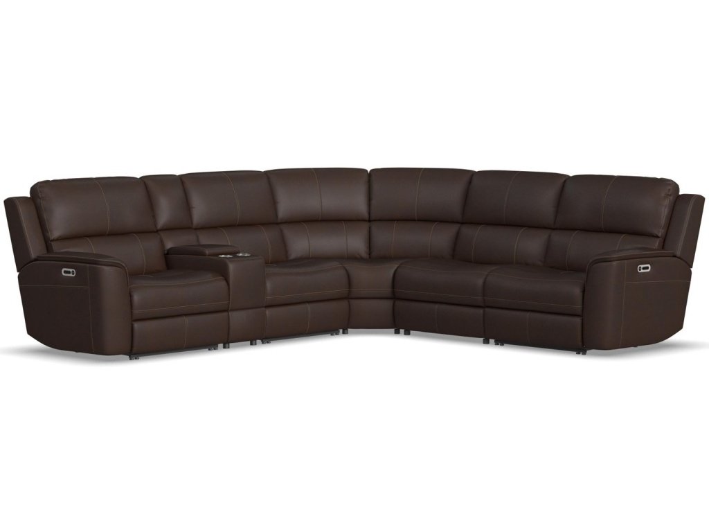 Henry  Power Reclining Sectional With Power Headrests And Lumbar