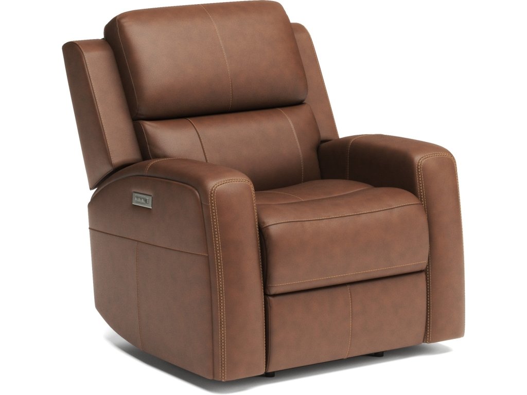 Linden Leather Power Recliner with Power Headrest & Lumbar