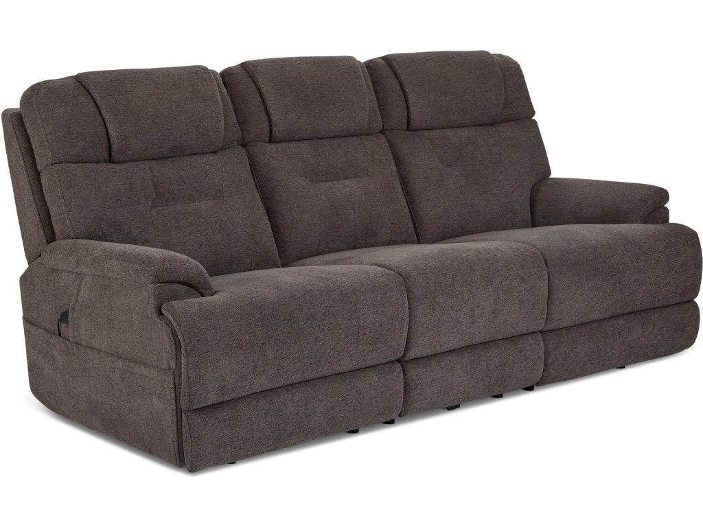 Zofa Umber Fabric Power Sleep Sofa with Power Headrests & Lumbar