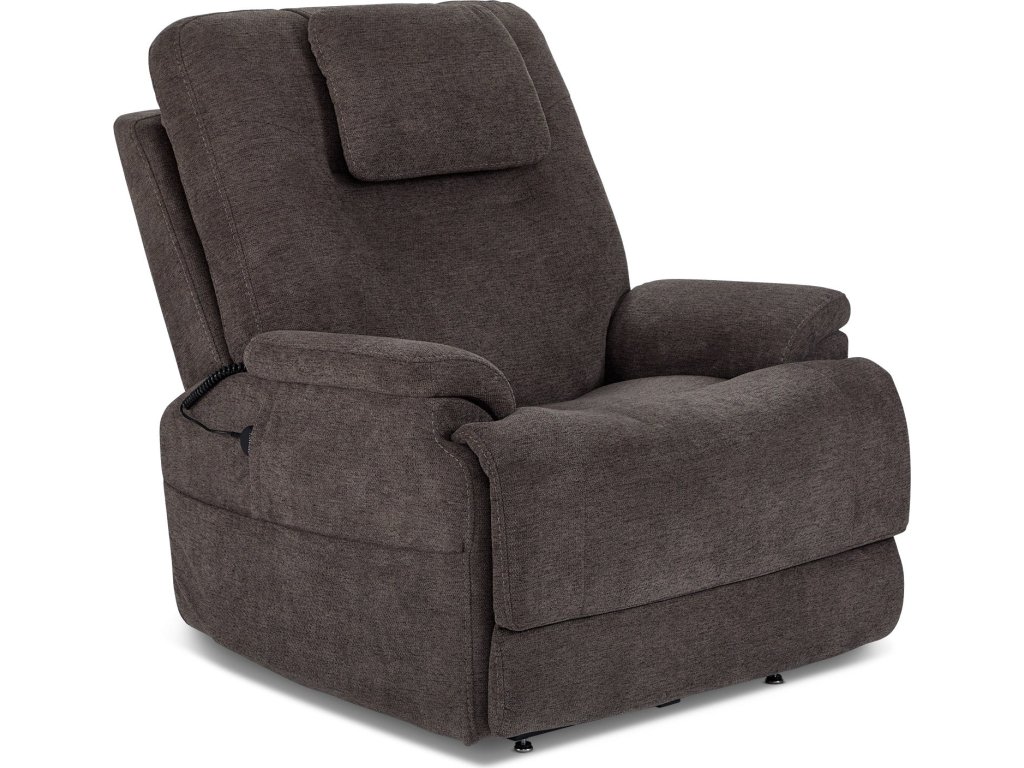 Zecliner Model 2+ Umber Fabric Power Lift Recliner with Power Headrest, Lumbar, Heat & Massage