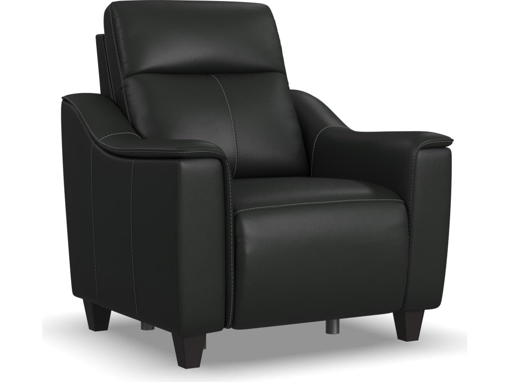 Walter Coal Leather Power Recliner with Power Headrest