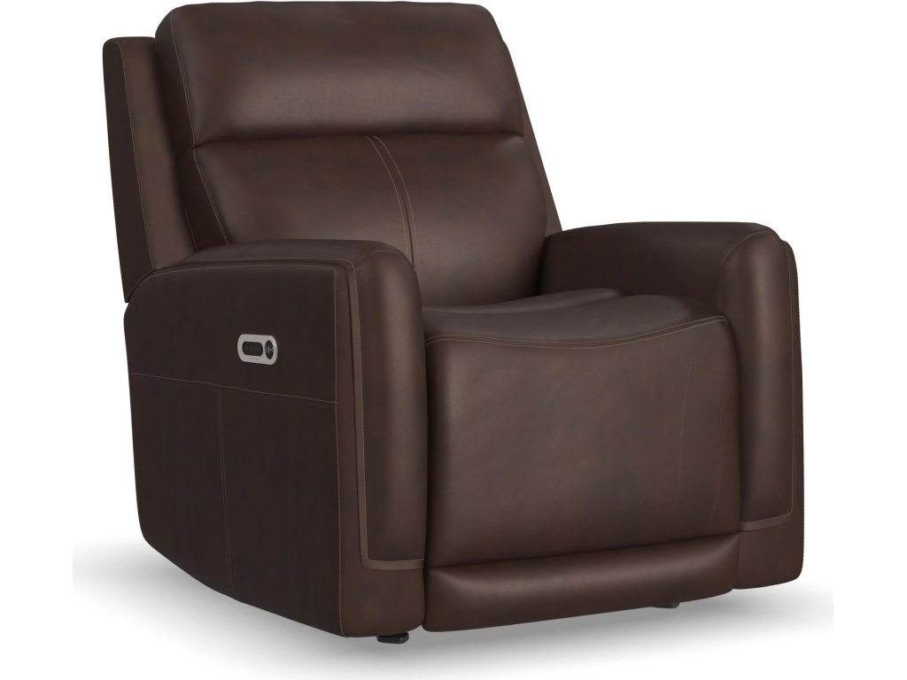 Alister Burnt Umber Leather Power Gliding Recliner with Power Headrest and Lumbar