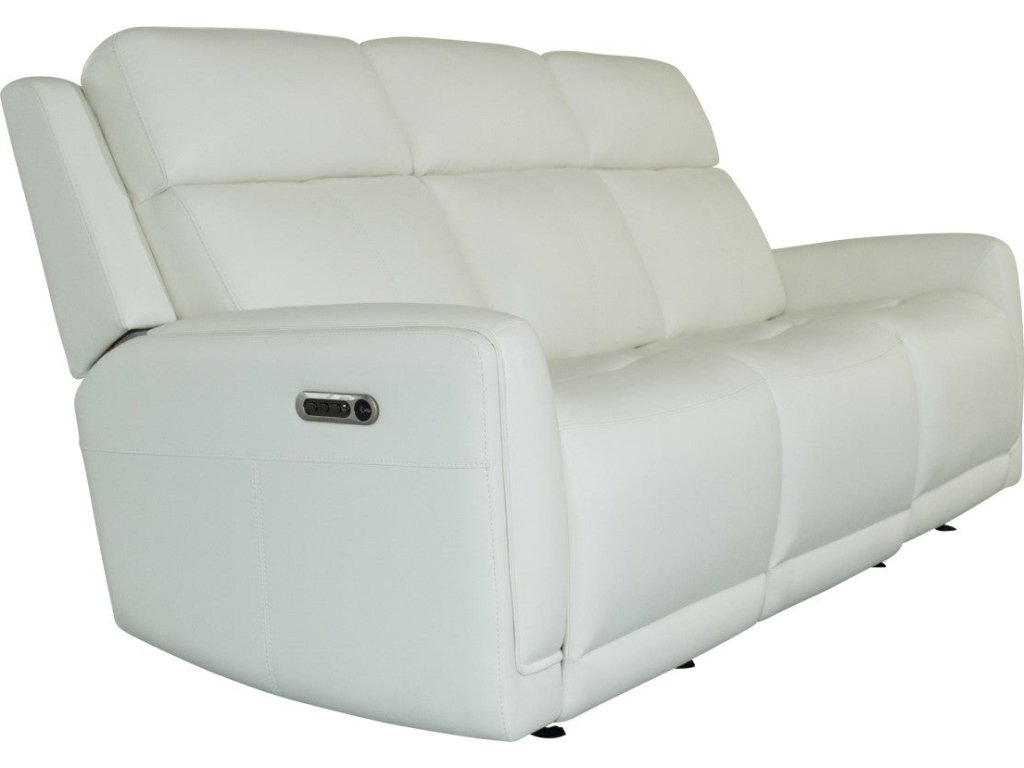 Alister Porcelain Leather Power Gliding Sofa with Power Headrests & Lumbar