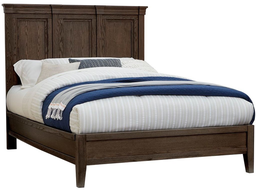 Mansion Bed With Low Profile Footboard In Charleston Brown