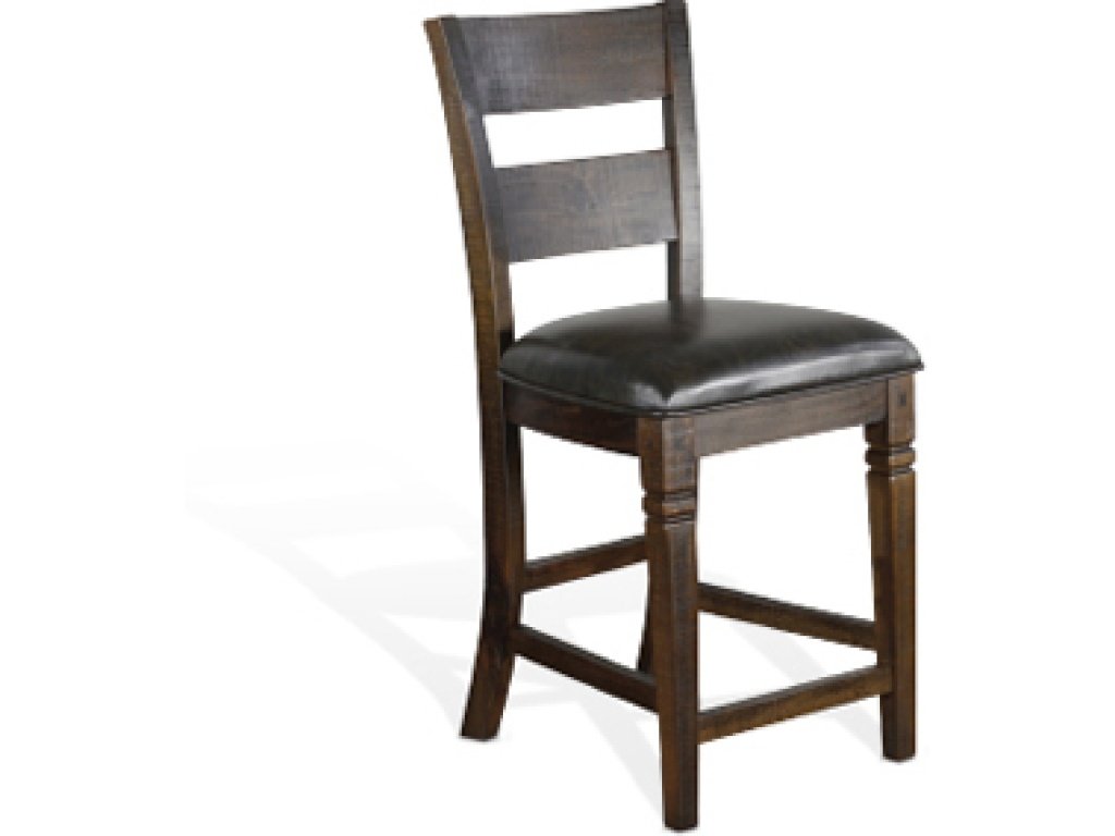 24"H Ladderback Barstool, Cushion Seat