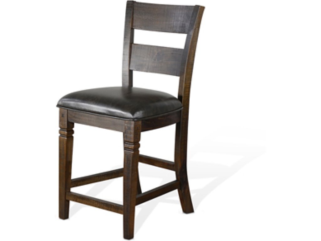 24”H Homestead Ladderback Barstool, Cushion Seat