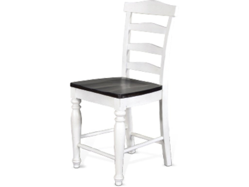 24"H Carriage House Ladderback Barstool Wood Seat