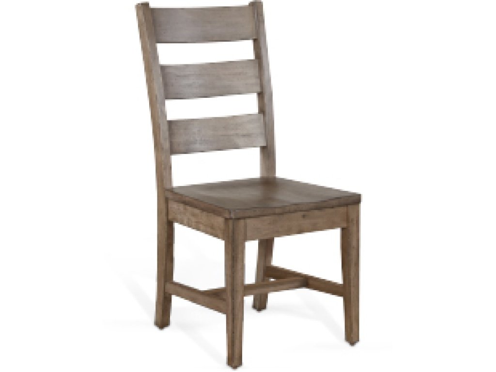 Ladderback Chair w/ Stretchers Wood Seat