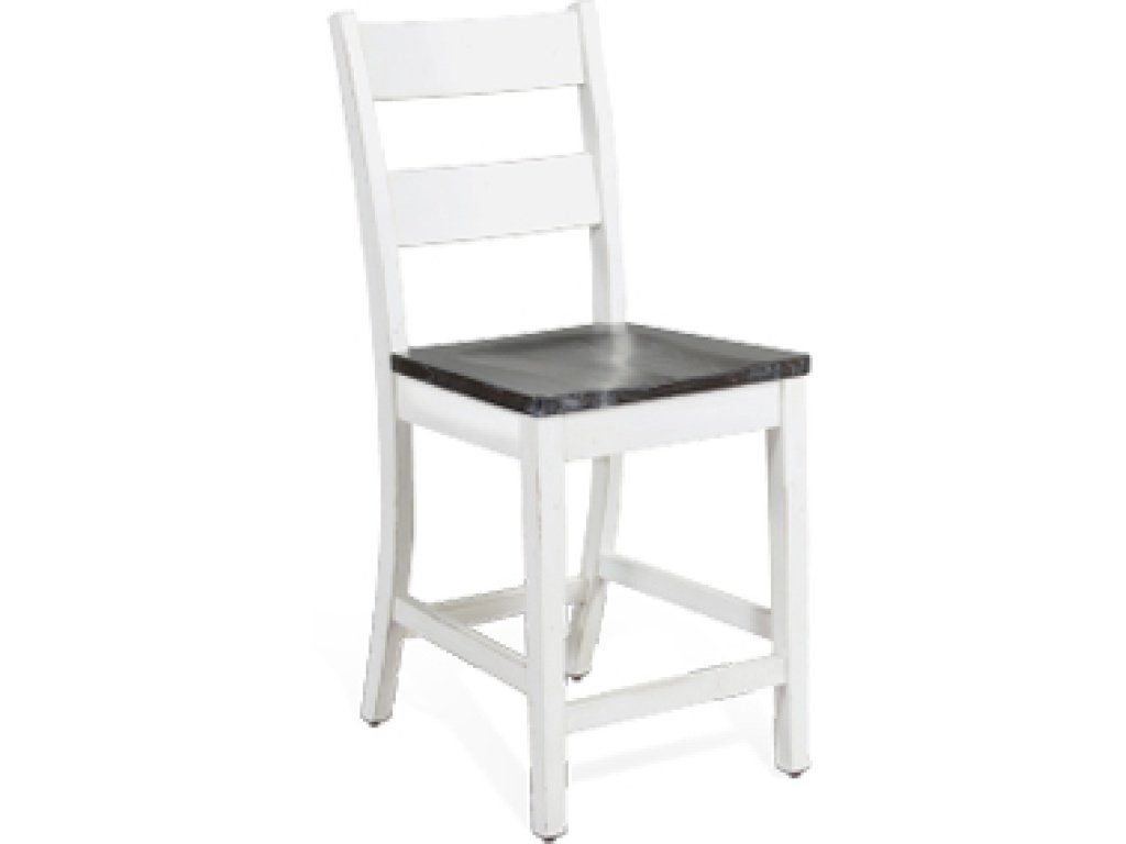 24"H Ladderback Barstool Wood Seat