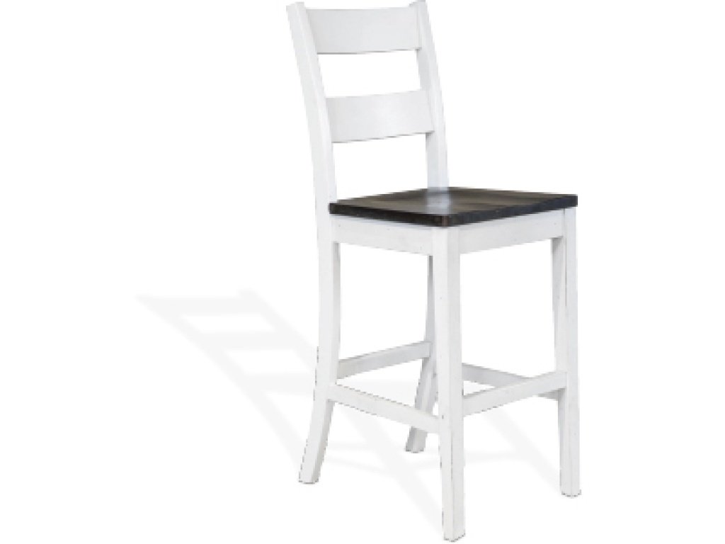 30"H Ladderback Barstool Wood Seat