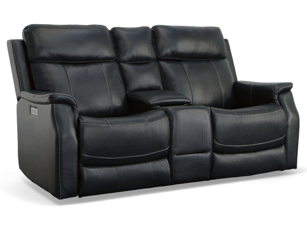 Power Reclining Loveseat With Console And Power Headrests And Lumbar