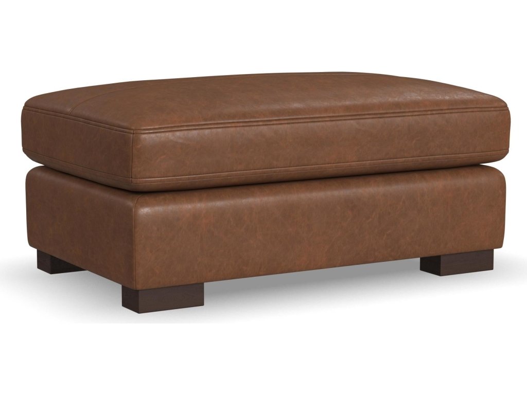 Endurance Chestnut Leather Ottoman