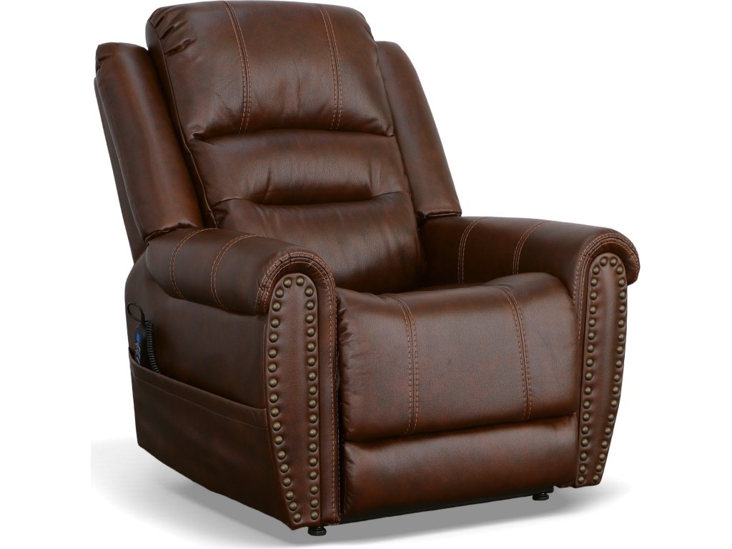 Oscar Pumpernickel Fabric Power Lift Recliner with Right-Hand Control & Power Headrest