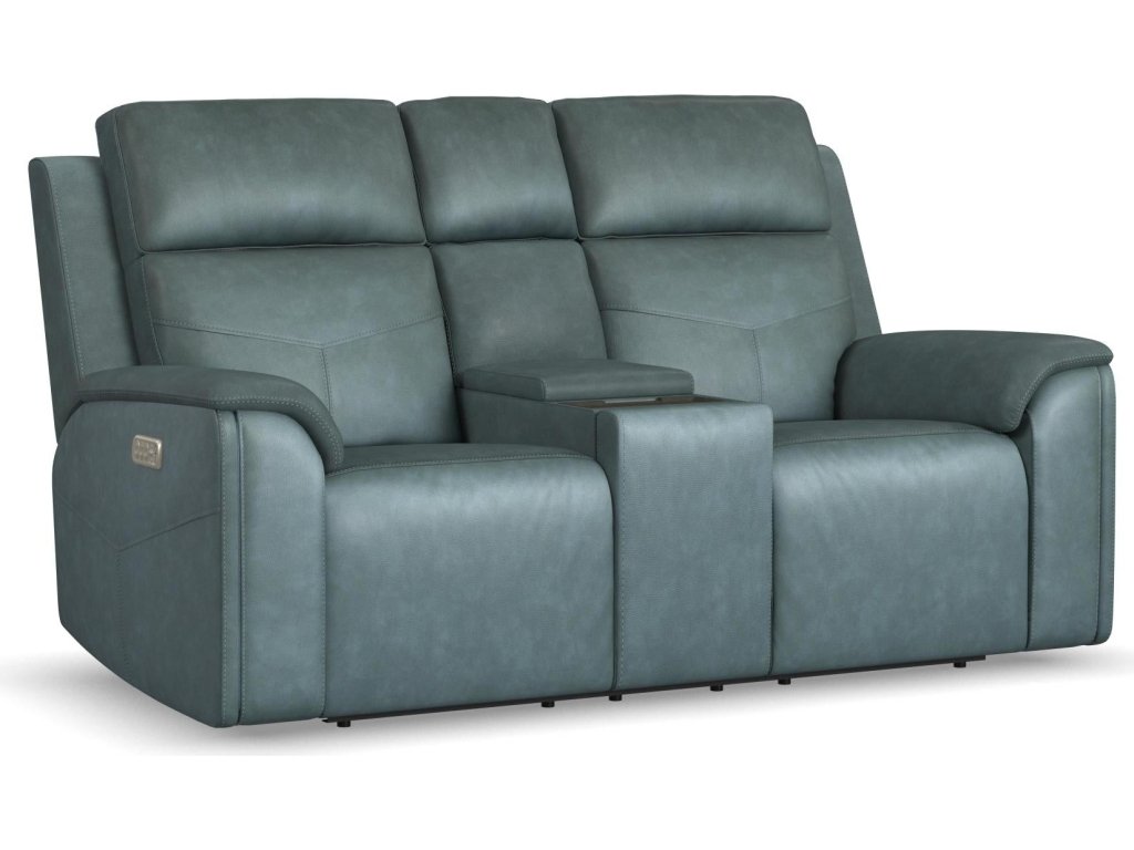 Vernon Admiral Fabric Power Reclining Loveseat with Console, Power Headrests, Lumbar, Heat & Massage