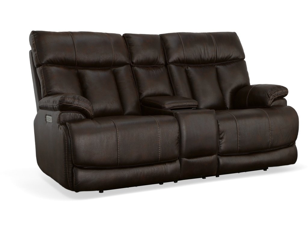 Power Reclining Loveseat With Console And Power Headrests And Lumbar