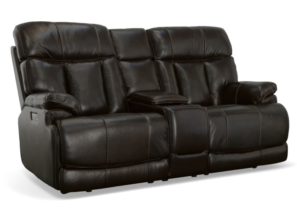 Power Reclining Loveseat With Console And Power Headrests And Lumbar