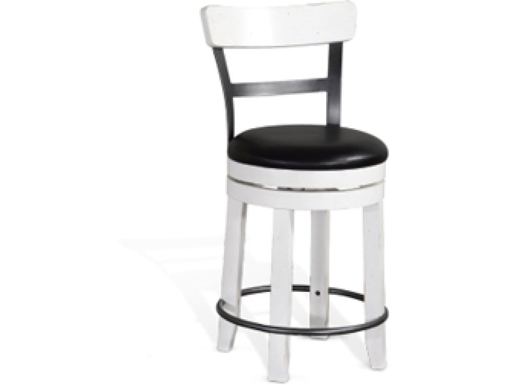 24"H Barstool w/ Back & Swivel