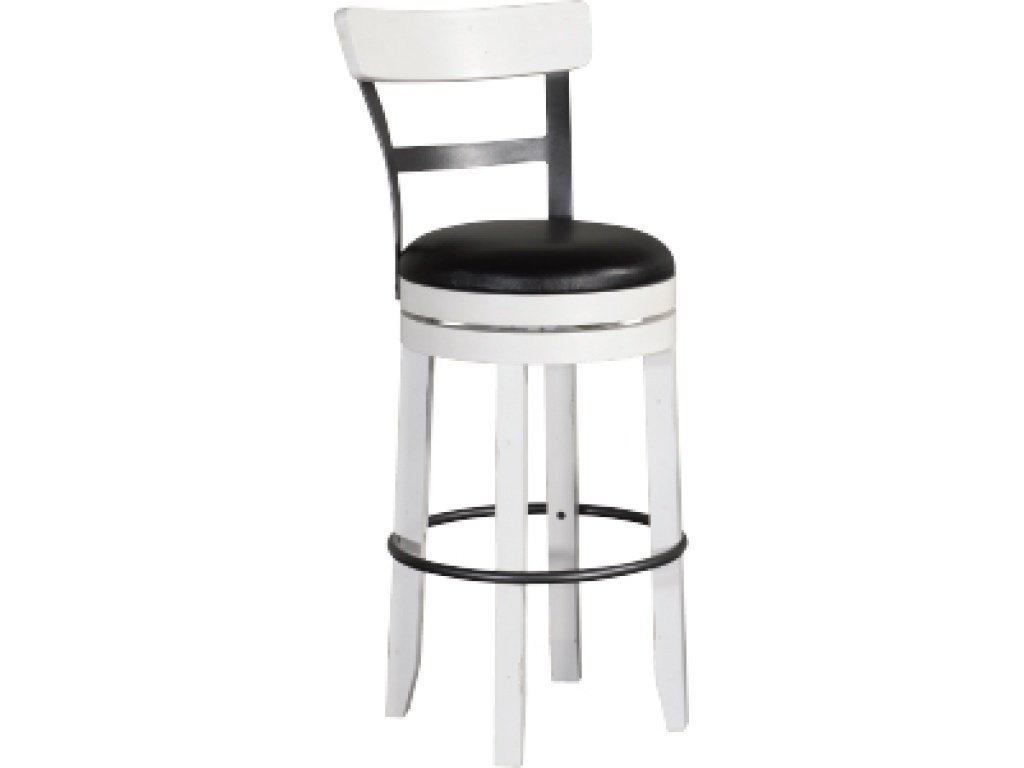 30"H Barstool w/ Back & Swivel Cushion Seat