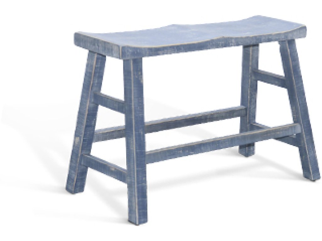 Ocean Blue 24'H Bench Wood Seat