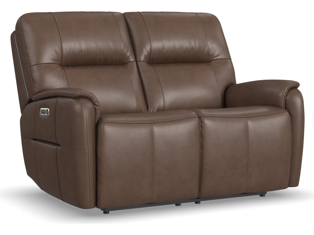 Wilson Café Leather Power Reclining Loveseat with Power Headrests