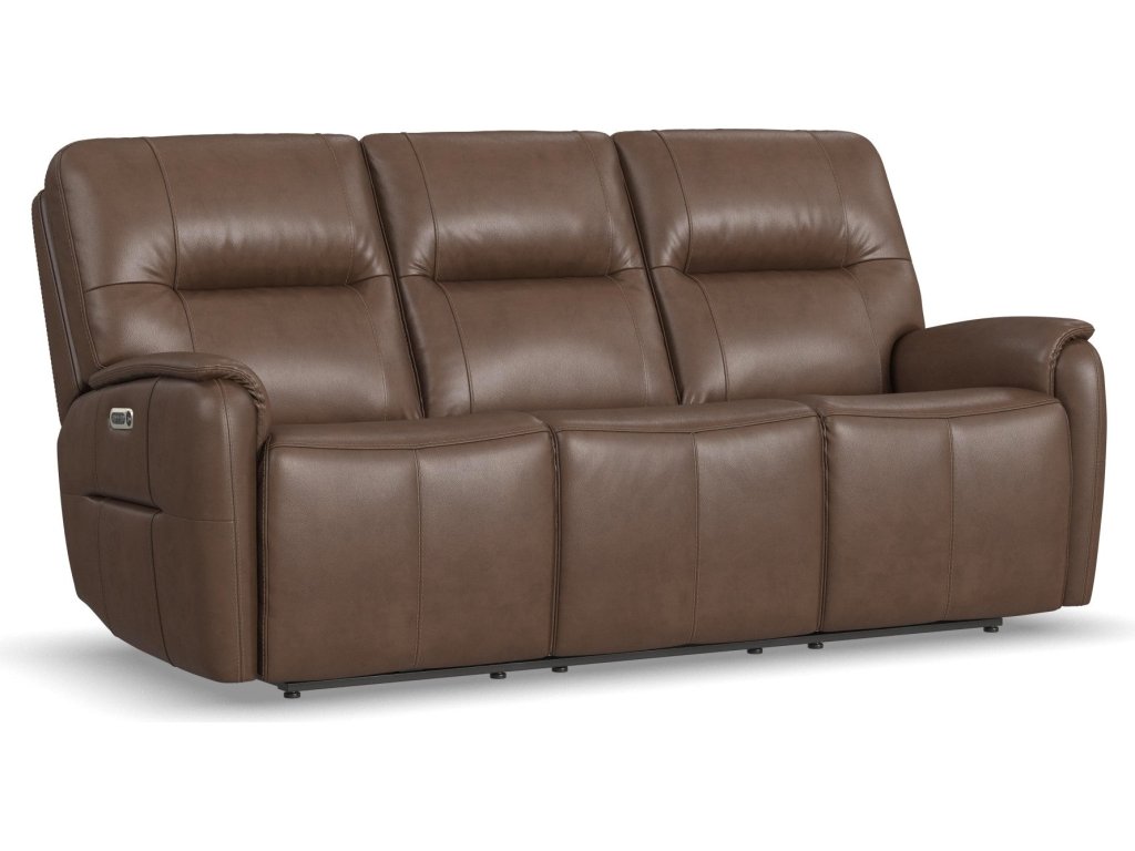 Wilson Café Leather Power Reclining Sofa with Power Headrests