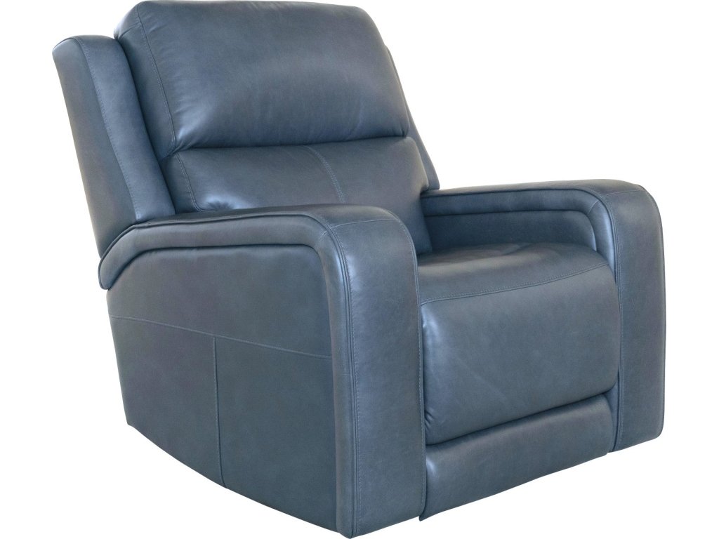 Oasis Storm Leather Power Recliner with Power Headrest, Lumbar, Heat & Massage