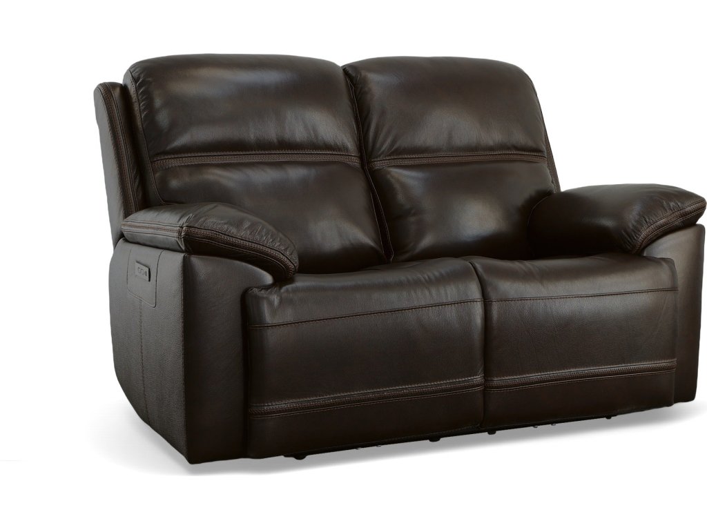 Jackson Dark Brown Leather Power Reclining Loveseat with Power Headrests