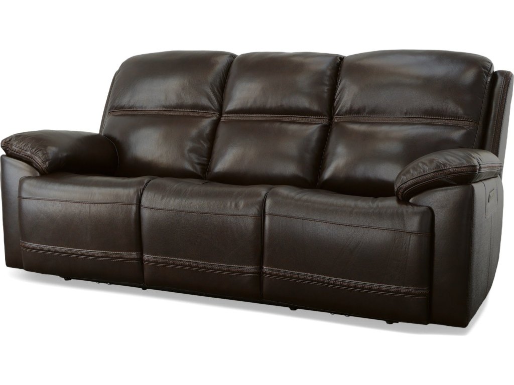 Jackson Dark Brown Leather Power Reclining Sofa with Power Headrests