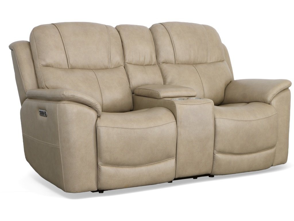 Power Reclining Loveseat With Console And Power Headrests And Lumbar