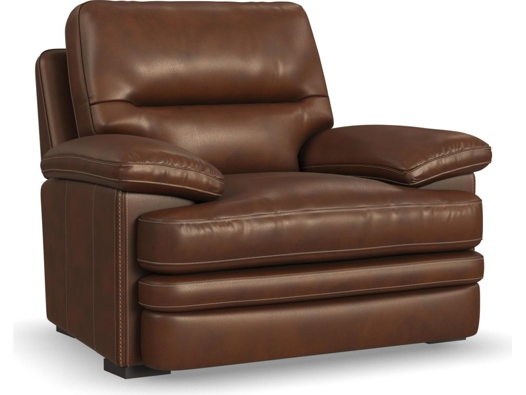 David Pecan Leather Chair