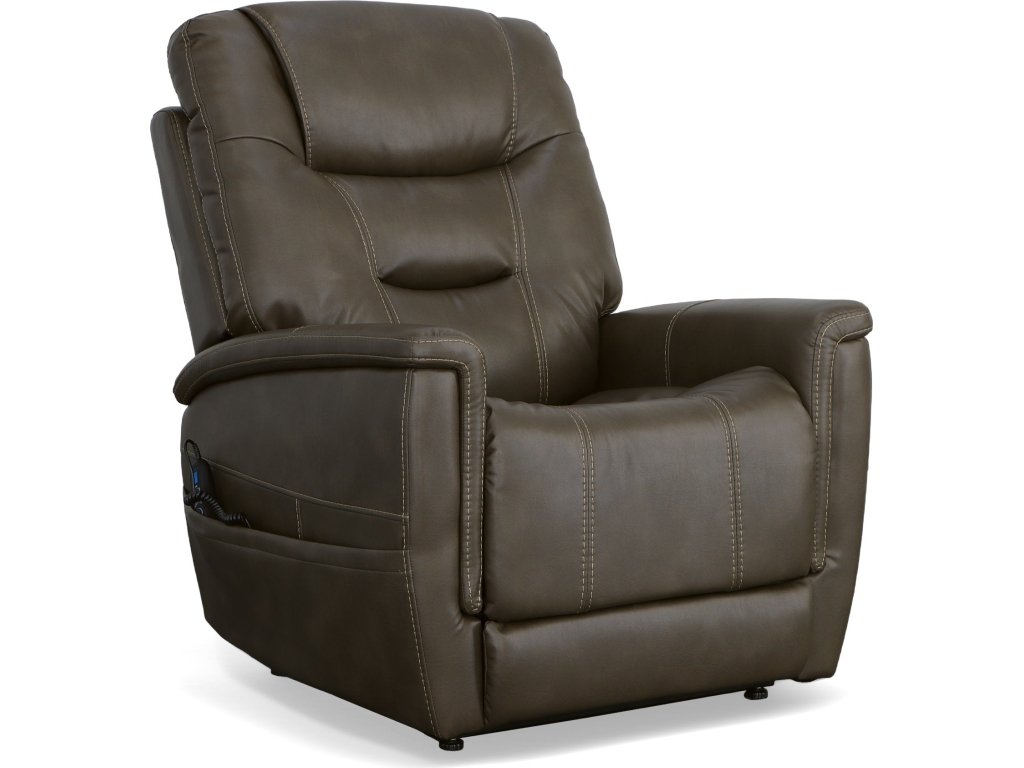 Shaw Driftwood Fabric Power Lift Recliner with Power Headrest & Lumbar