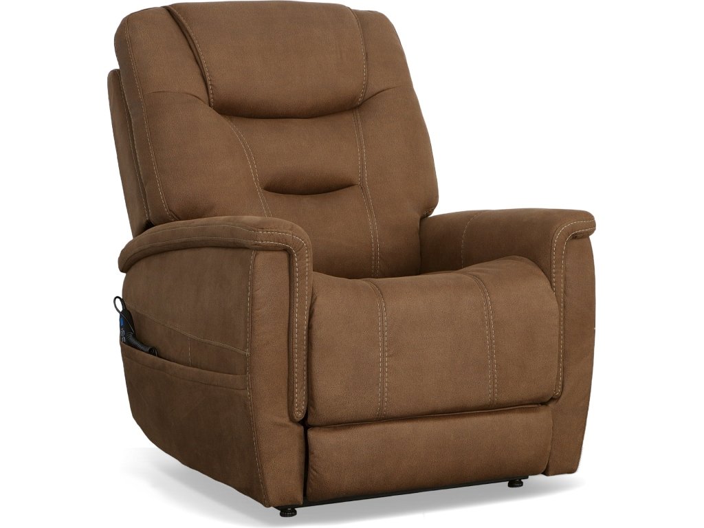 Shaw Russet Fabric Power Lift Recliner with Power Headrest & Lumbar