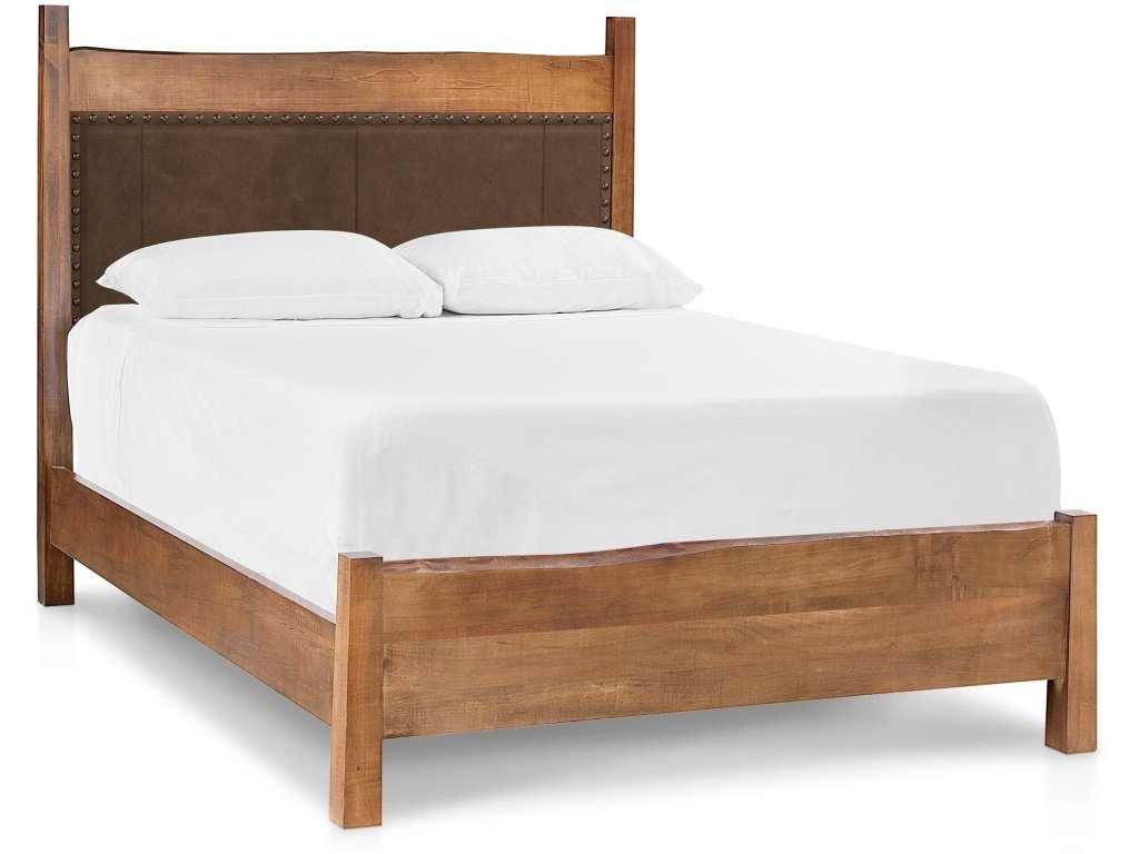 Heritage Live Edge Leather Upholstered Bed