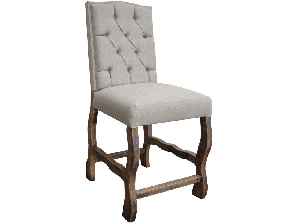 Tufted Backrest 24" Upholstered Barstool