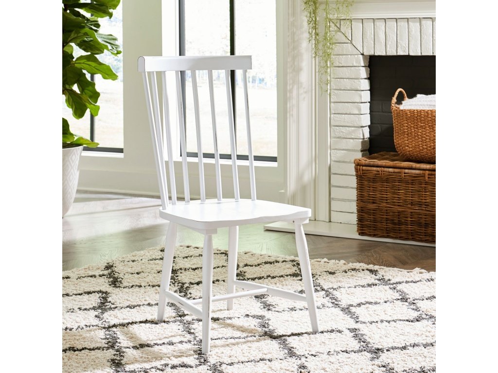 Spindle Back Side Chair - White (RTA)