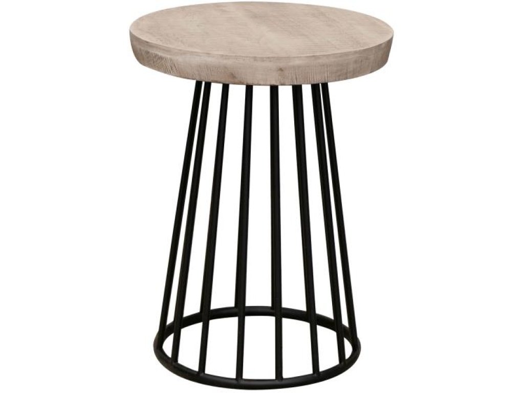 Metal Base Chairside Table