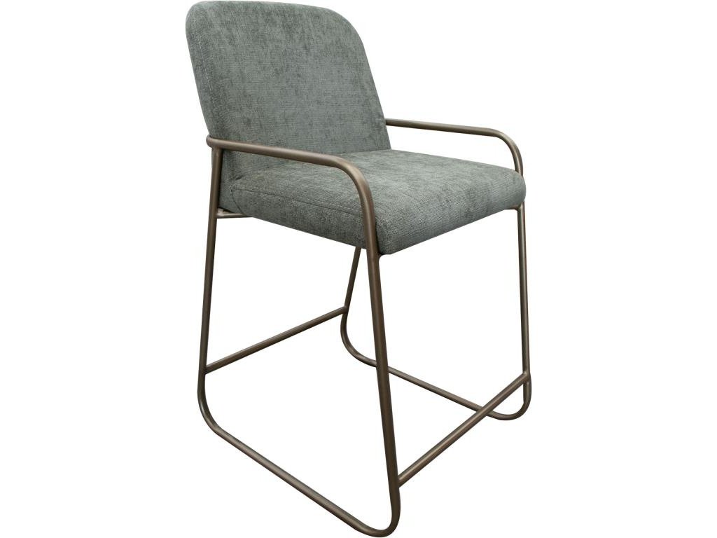 Wooden Frame & Metal Base, 24" Upholstered Barstool