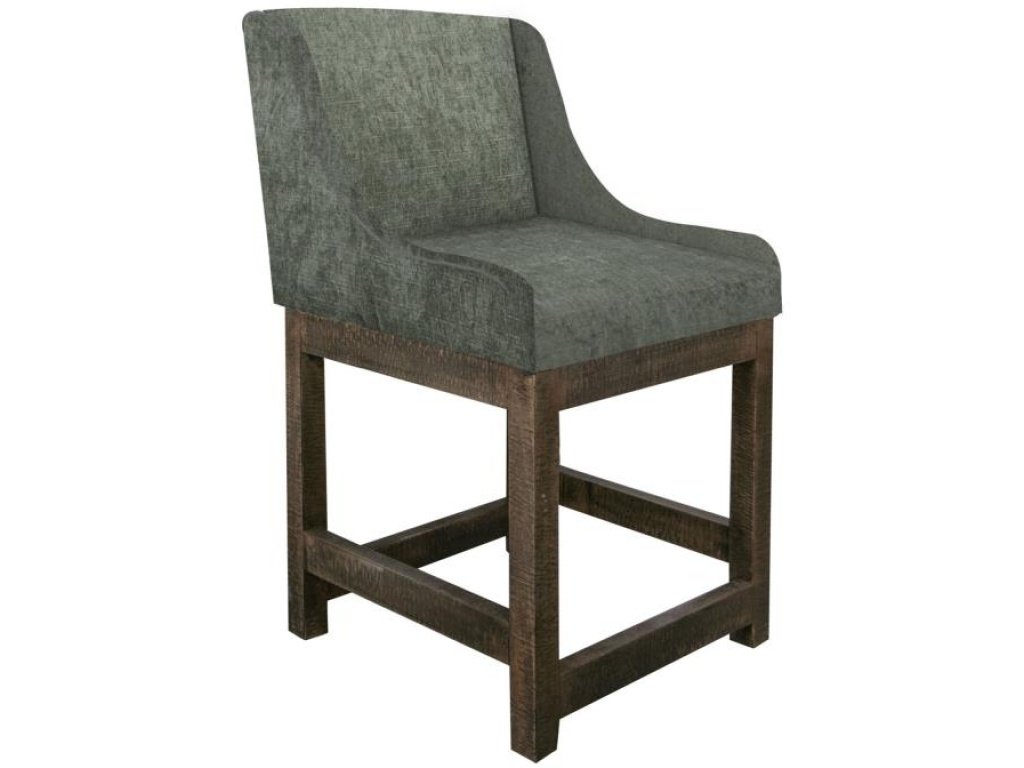 Wooden Frame & Base, 24" Upholstered Barstool