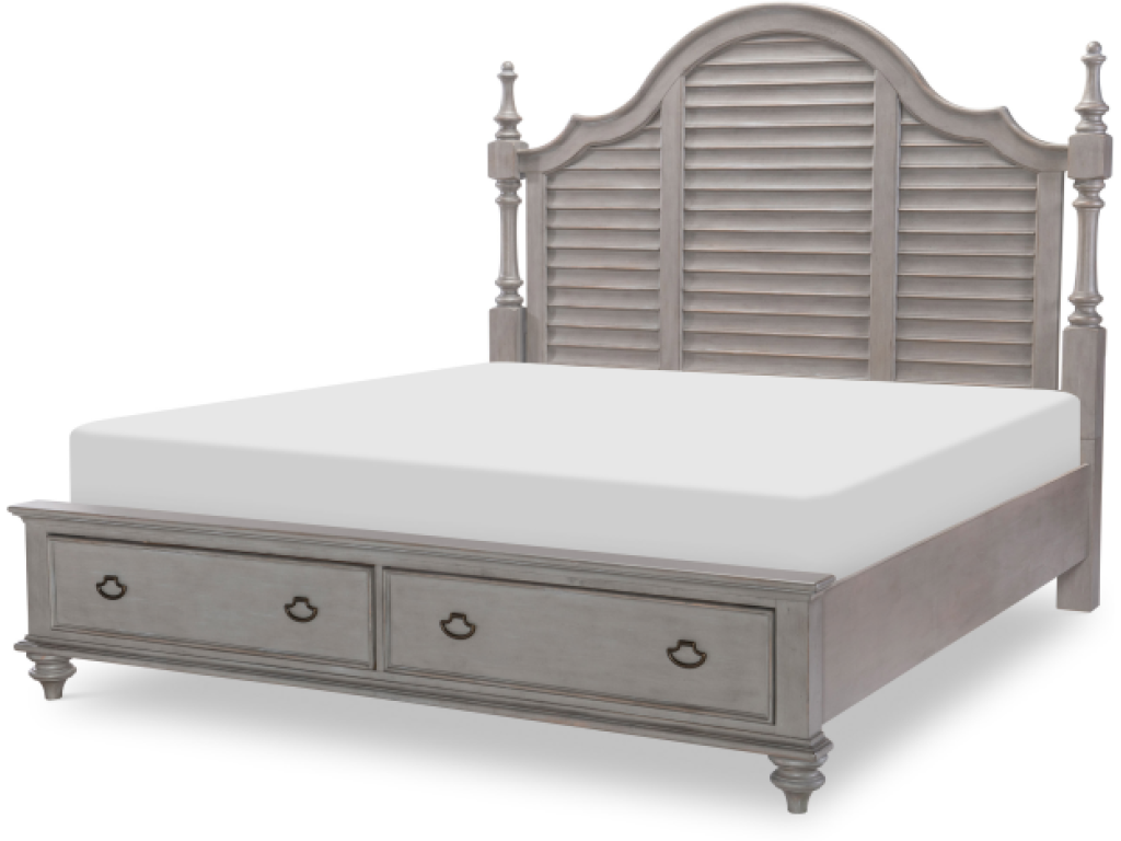 Louvered Poster Bed w. Storage FB - King