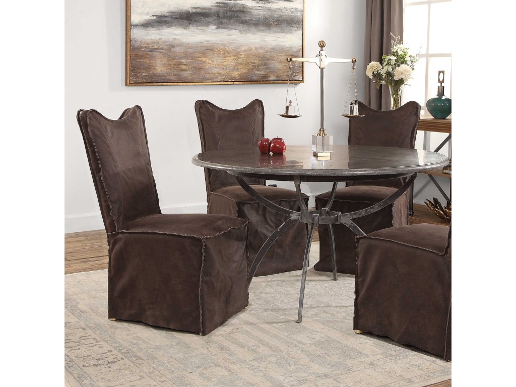 Delroy Armless Chair, Chocolate, 2 Per Box, Priced Each