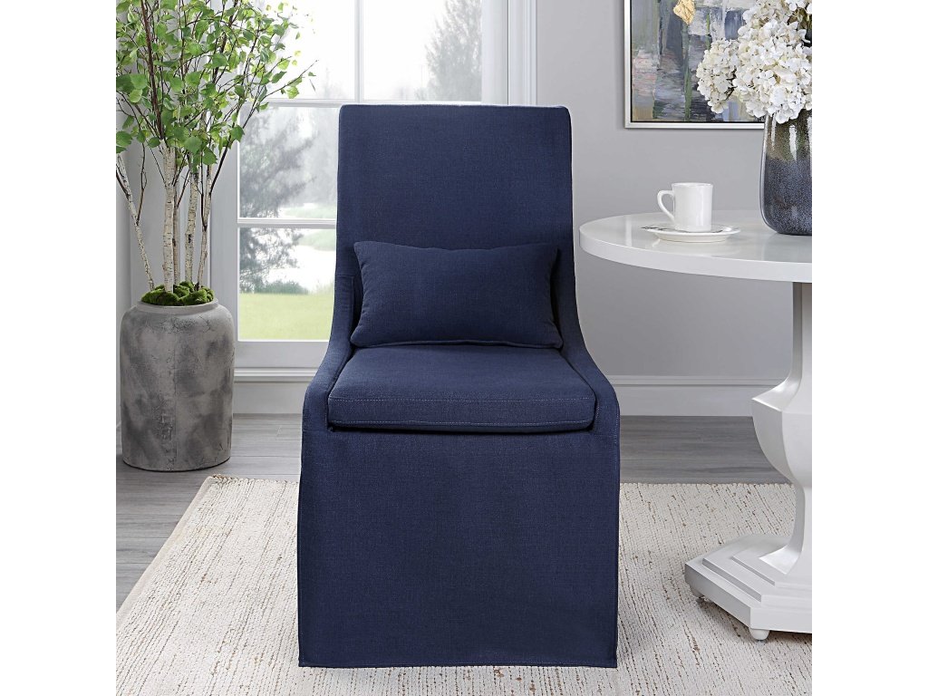 Coley Armless Chair, Denim