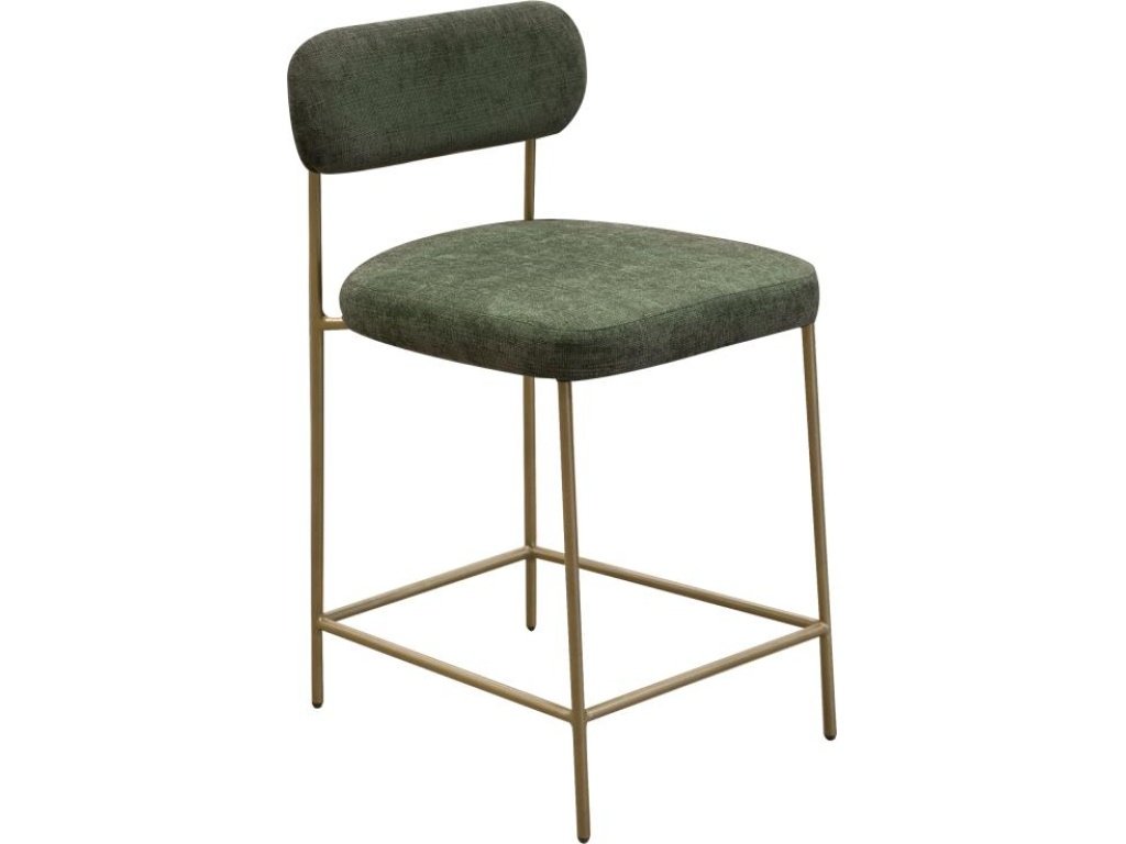 Wooden Frame & Metal Base, 24" Upholstered Barstool