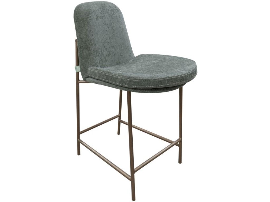 Wooden Frame & Metal Base, 24" Upholstered Barstool