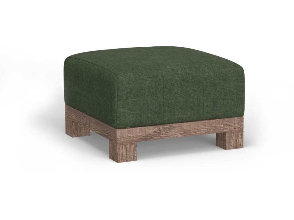 Wooden Frame & Base, Upholstered Square Ottoman