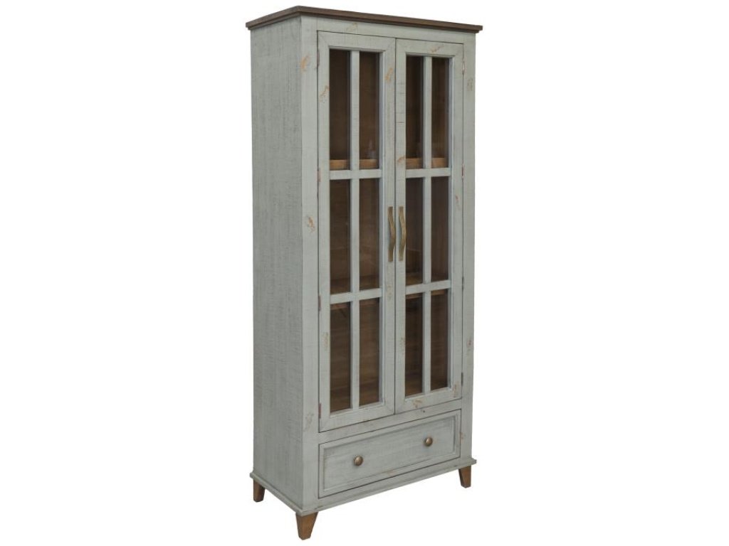 1 Drawer 2 Glass Doors Cabinet